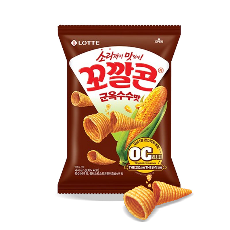 2000 롯데 꼬깔콘 군옥수수맛 67g (1박스 12개)