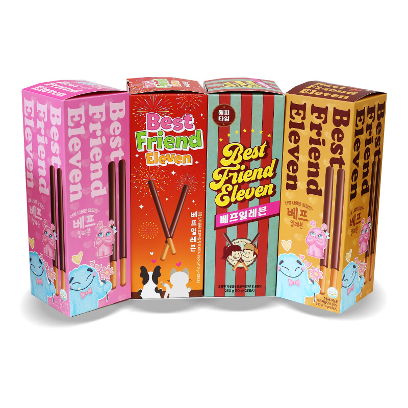300 해피타임 베프일레븐 빼빼로 (칼라) 10g*25개 (색상랜덤)